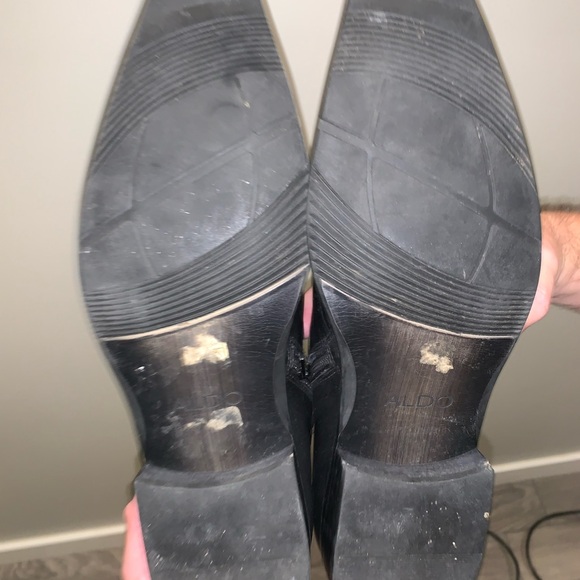 Aldo Men's Black Leather Ankle Boots - Picture 5 of 6